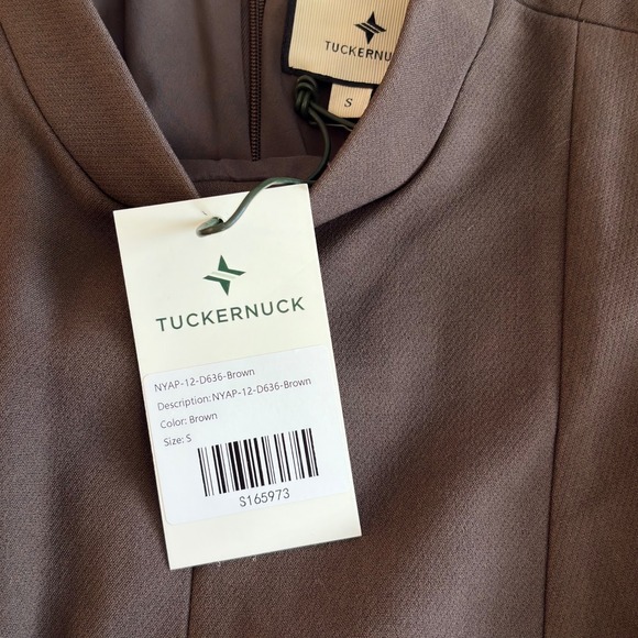 Tuckernuck Brown Green Demitasse Griffiths Dress NWT Size Small Lined - Picture 8 of 11